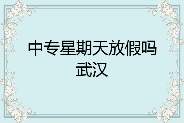 中专星期天放假吗武汉