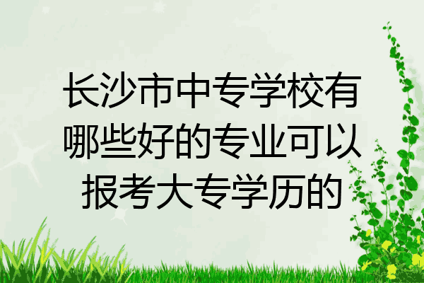 长沙市中专学校有哪些好的专业可以报考大专学历的