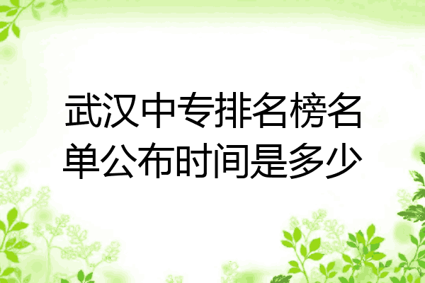 武汉中专排名榜名单公布时间是多少