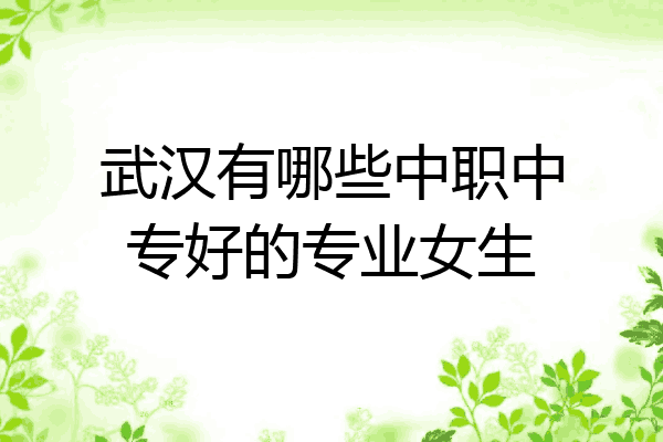 武汉有哪些中职中专好的专业女生