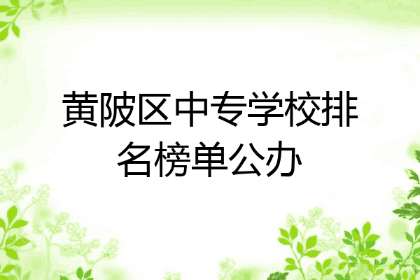黄陂区中专学校排名榜单公办