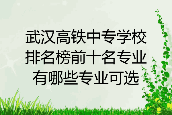 武汉高铁中专学校排名榜前十名专业有哪些专业可选