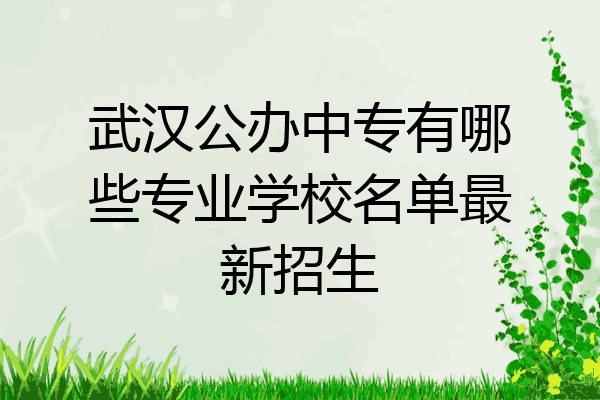 武汉公办中专有哪些专业学校名单最新招生