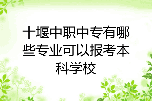 十堰中职中专有哪些专业可以报考本科学校