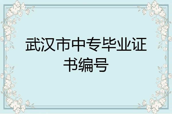 武汉市中专毕业证书编号