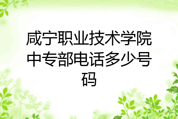 咸宁职业技术学院中专部电话多少号码