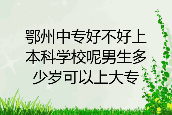 鄂州中专好不好上本科学校呢男生多少岁可以上大专