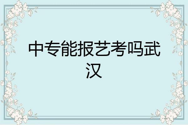 中专能报艺考吗武汉