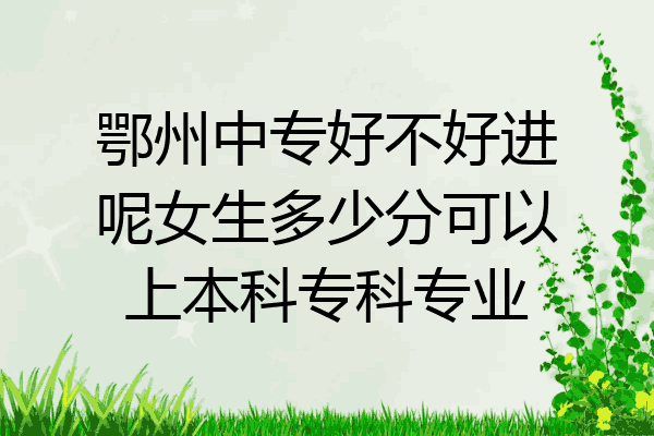 鄂州中专好不好进呢女生多少分可以上本科专科专业