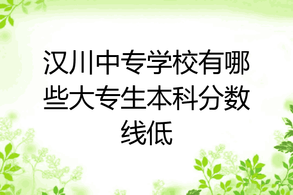 汉川中专学校有哪些大专生本科分数线低