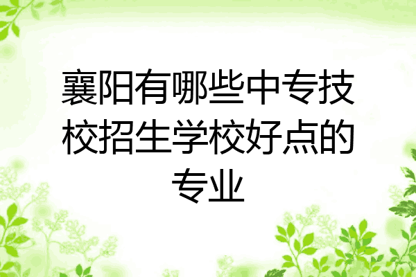 襄阳有哪些中专技校招生学校好点的专业