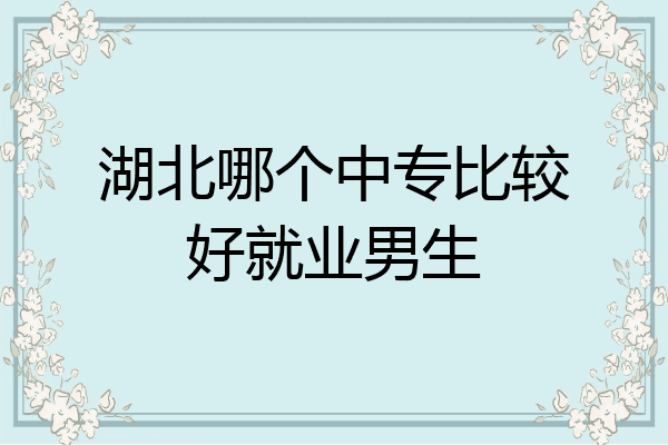 湖北哪个中专比较好就业男生