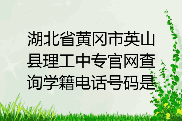 湖北省黄冈市英山县理工中专官网查询学籍电话号码是