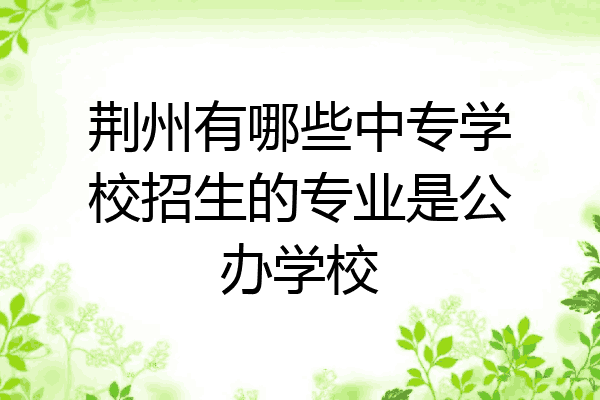荆州有哪些中专学校招生的专业是公办学校