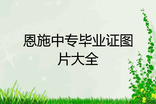 恩施中专毕业证图片大全