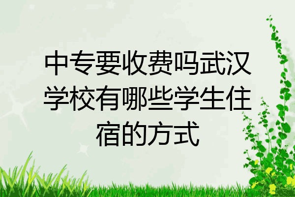 中专要收费吗武汉学校有哪些学生住宿的方式