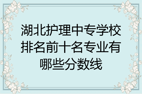 湖北护理中专学校排名前十名专业有哪些分数线