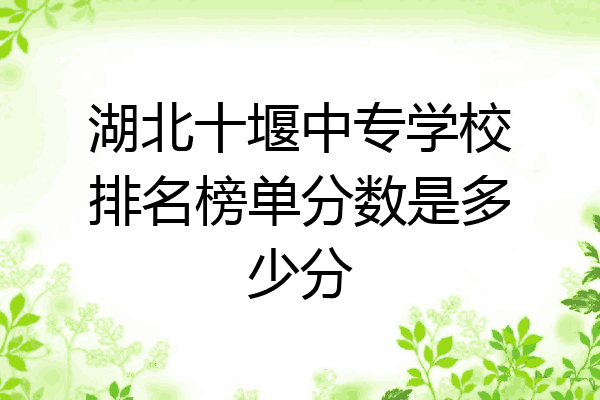 湖北十堰中专学校排名榜单分数是多少分