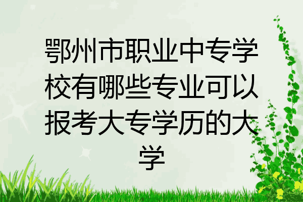 鄂州市职业中专学校有哪些专业可以报考大专学历的大学