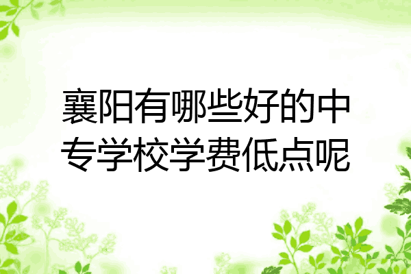 襄阳有哪些好的中专学校学费低点呢