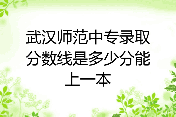 武汉师范中专录取分数线是多少分能上一本