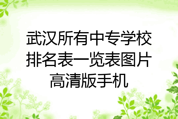 武汉所有中专学校排名表一览表图片高清版手机