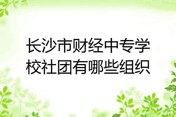 长沙市财经中专学校社团有哪些组织