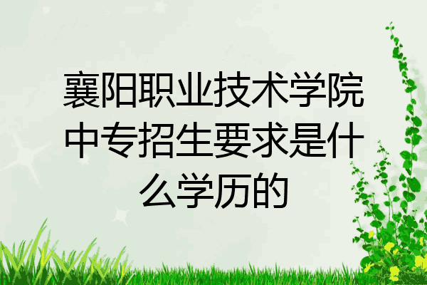 襄阳职业技术学院中专招生要求是什么学历的