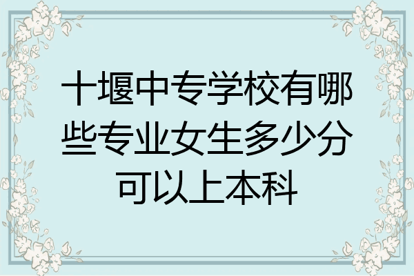十堰中专学校有哪些专业女生多少分可以上本科
