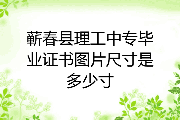 蕲春县理工中专毕业证书图片尺寸是多少寸