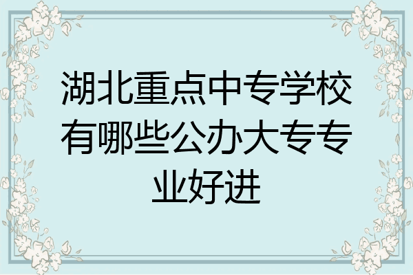 湖北重点中专学校有哪些公办大专专业好进