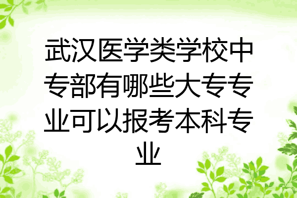 武汉医学类学校中专部有哪些大专专业可以报考本科专业