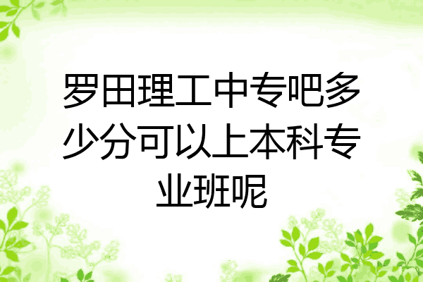 罗田理工中专吧多少分可以上本科专业班呢