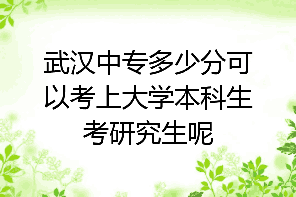 武汉中专多少分可以考上大学本科生考研究生呢
