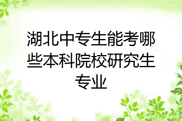 湖北中专生能考哪些本科院校研究生专业