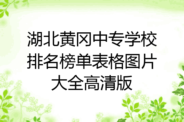 湖北黄冈中专学校排名榜单表格图片大全高清版
