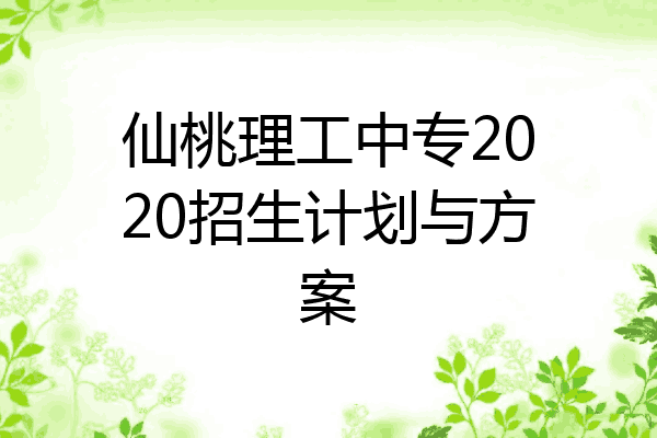 仙桃理工中专2020招生计划与方案