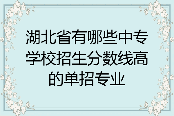 湖北省有哪些中专学校招生分数线高的单招专业
