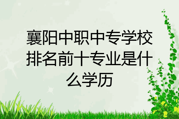 襄阳中职中专学校排名前十专业是什么学历