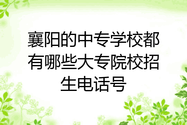 襄阳的中专学校都有哪些大专院校招生电话号