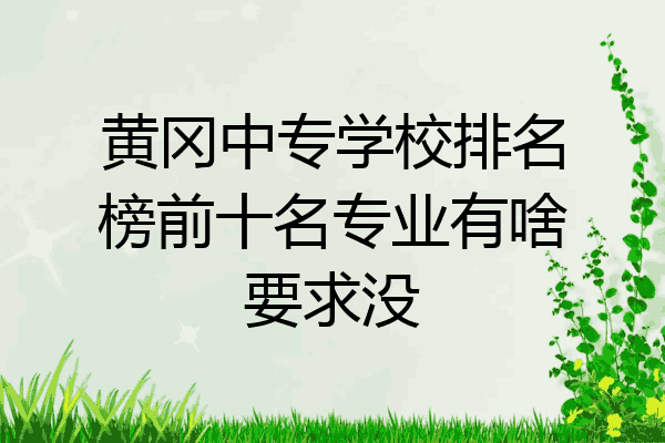 黄冈中专学校排名榜前十名专业有啥要求没