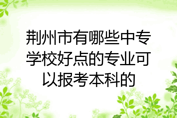荆州市有哪些中专学校好点的专业可以报考本科的
