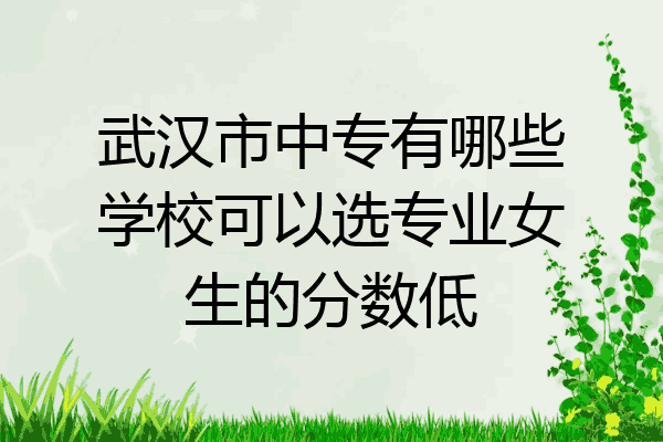 武汉市中专有哪些学校可以选专业女生的分数低