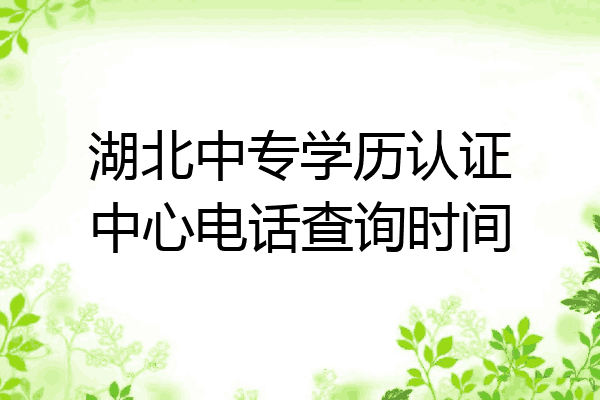 湖北中专学历认证中心电话查询时间