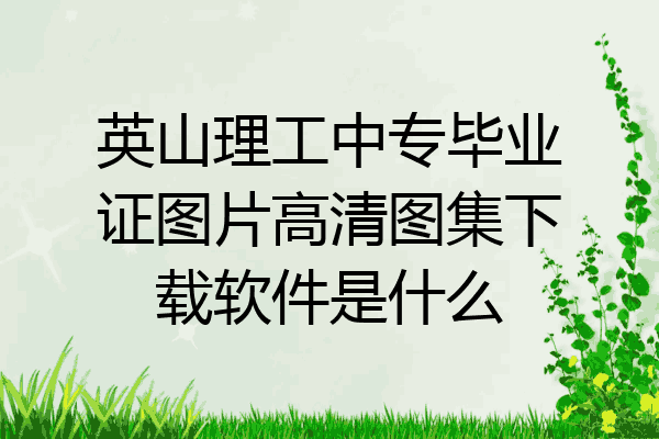 英山理工中专毕业证图片高清图集下载软件是什么
