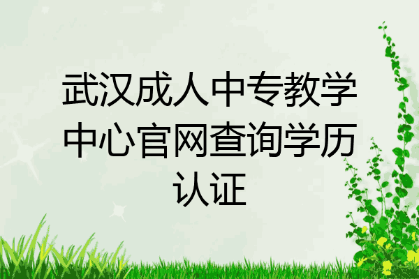 武汉成人中专教学中心官网查询学历认证