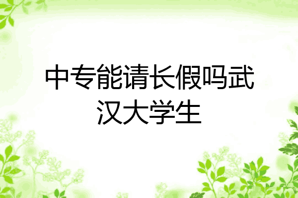 中专能请长假吗武汉大学生