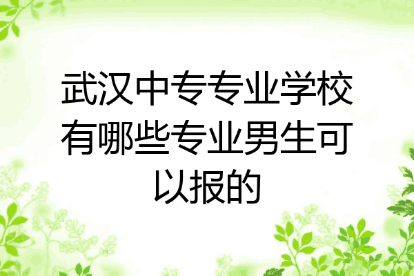 武汉中专专业学校有哪些专业男生可以报的