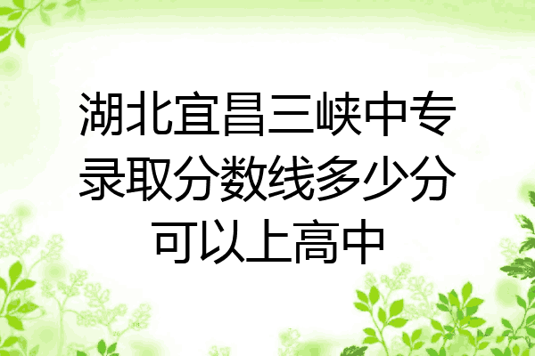 湖北宜昌三峡中专录取分数线多少分可以上高中