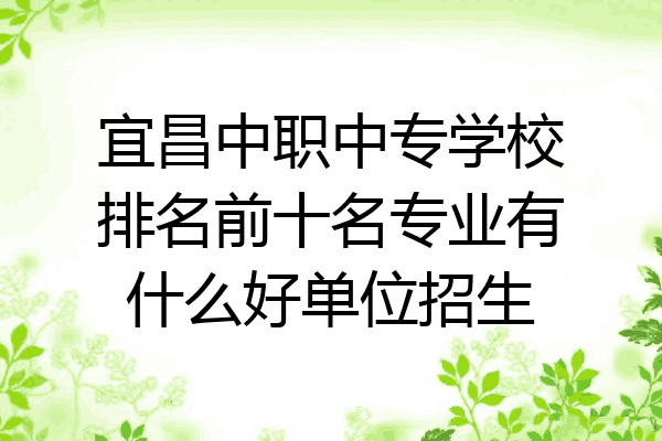 宜昌中职中专学校排名前十名专业有什么好单位招生